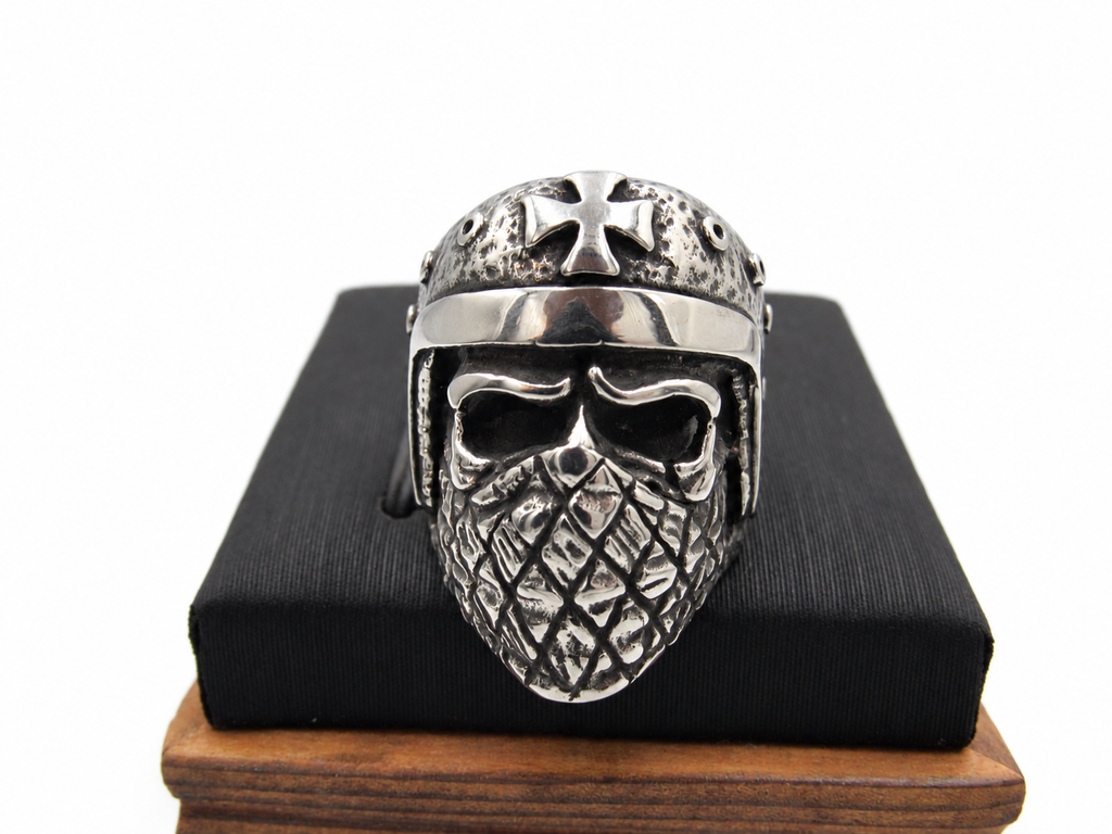 Anillo calavera motociclista