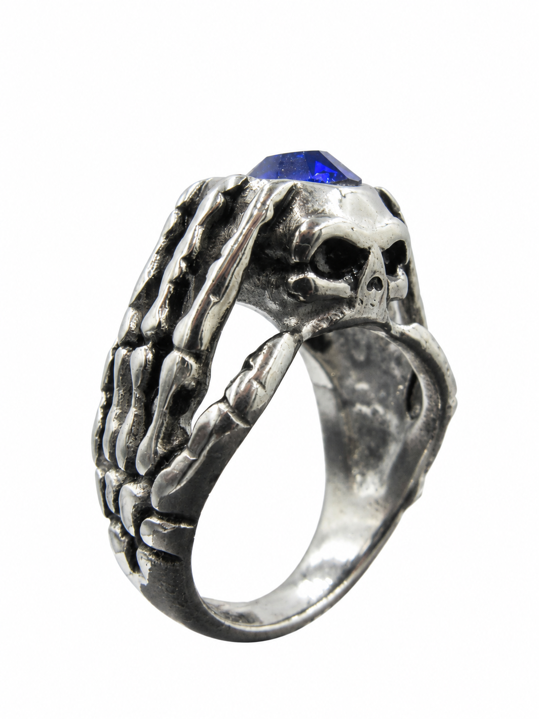 Anillo de piedra azul calavera