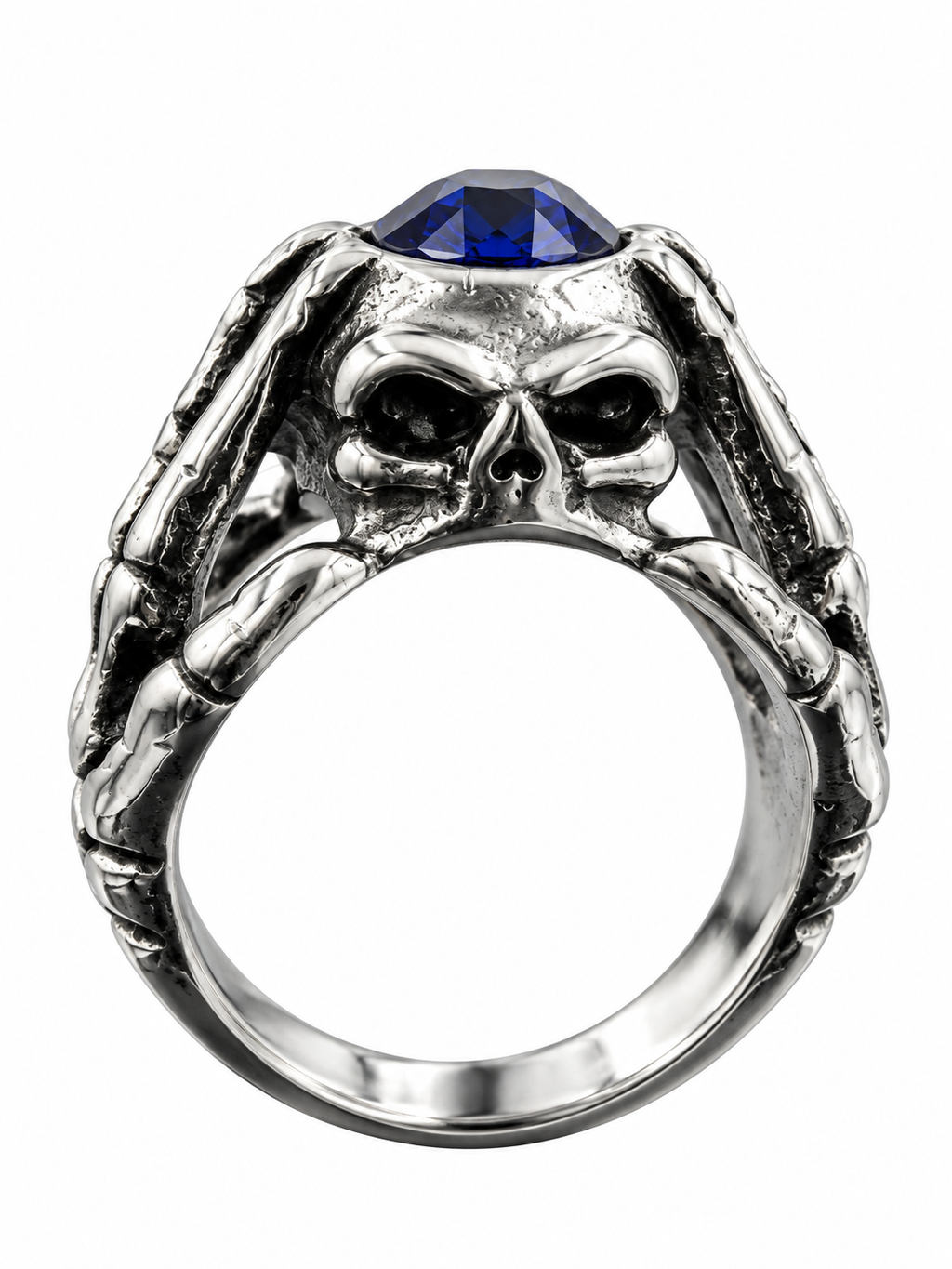 Anillo de piedra azul calavera