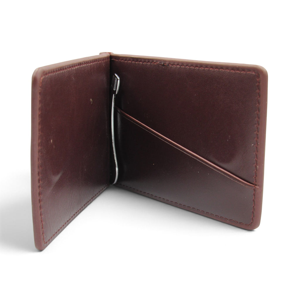 Billetera con clip café visor