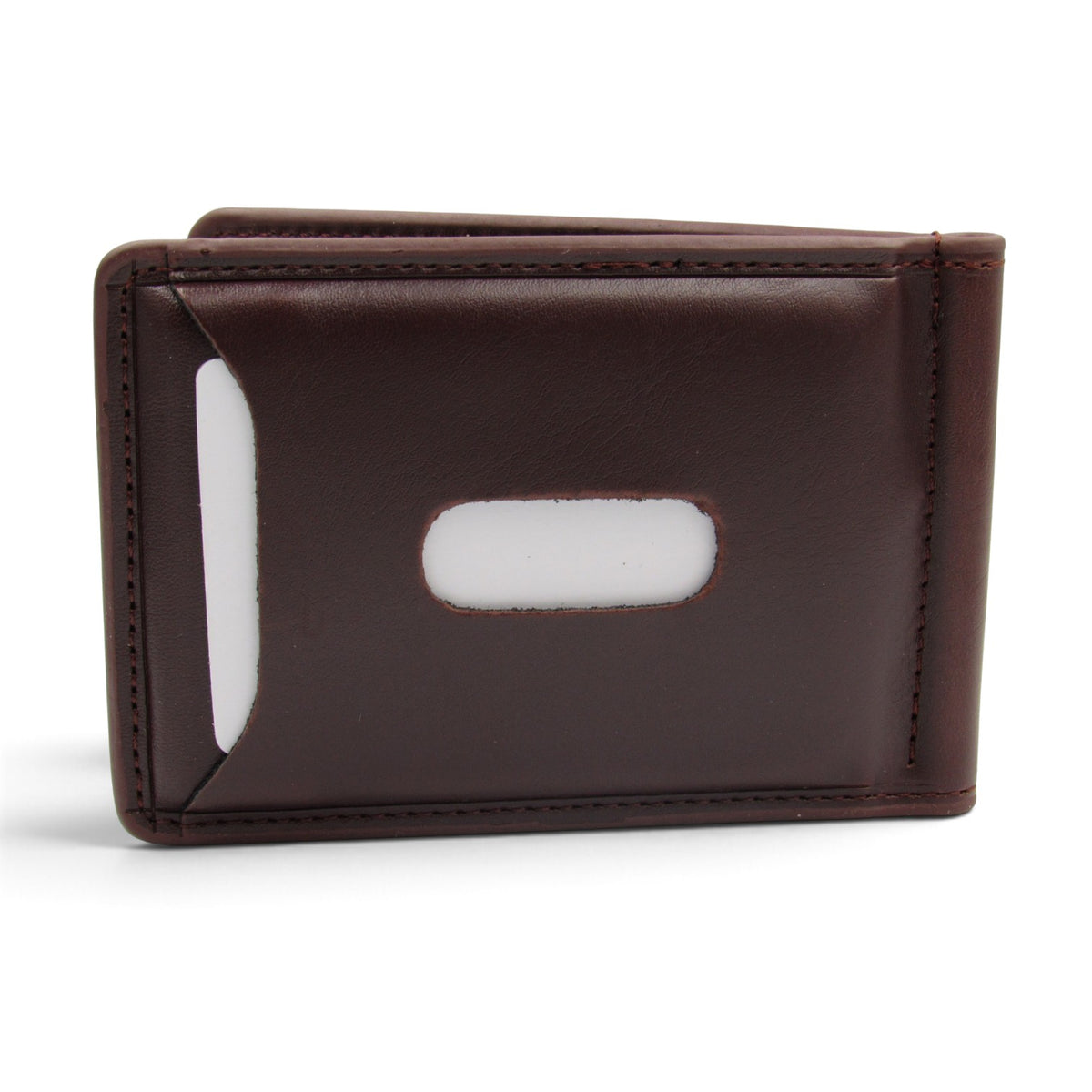 Billetera con clip café visor