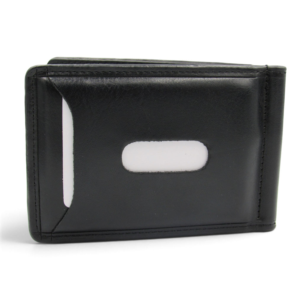 Billetera con clip negra visor