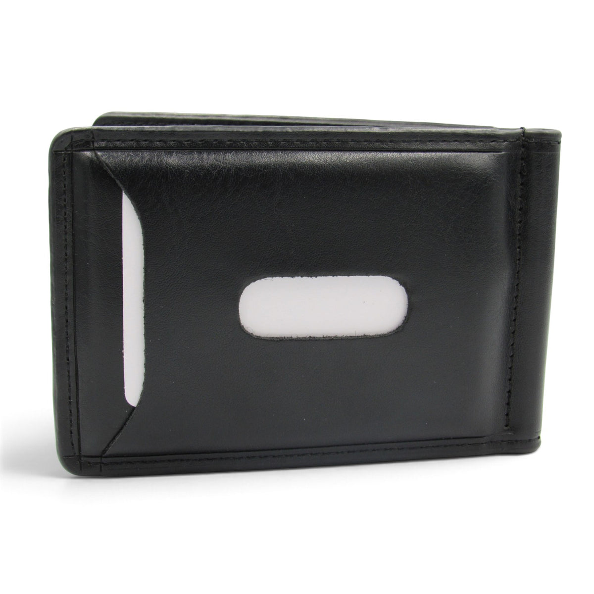 Billetera con clip negra visor
