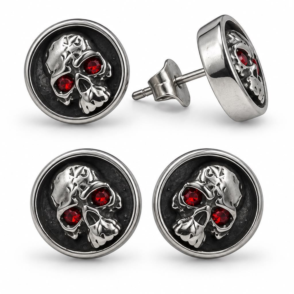 Aro calavera de ojos rojos